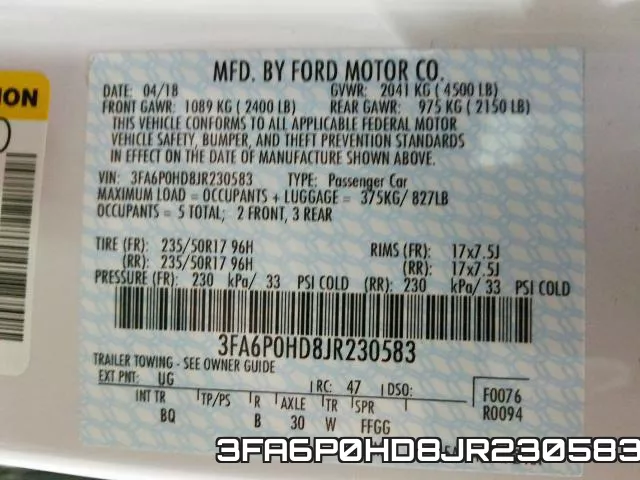 3FA6P0HD8JR230583 фото 2