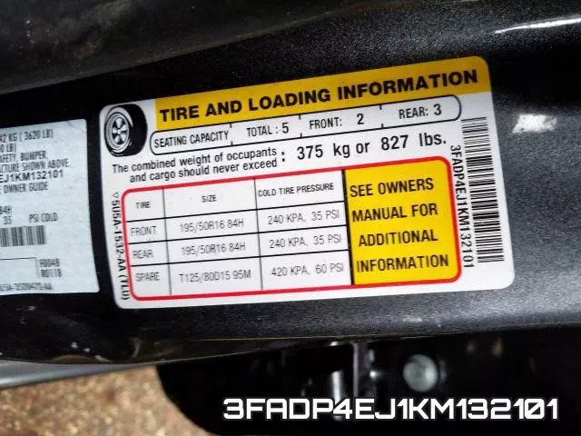 3FADP4EJ1KM132101 фото 2