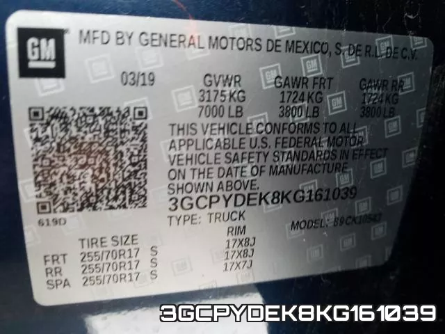 3GCPYDEK8KG161039 фото 2