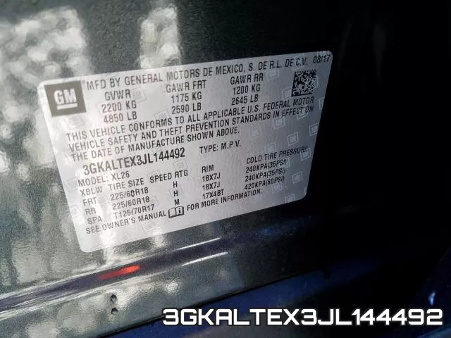 3GKALTEX3JL144492 фото 2