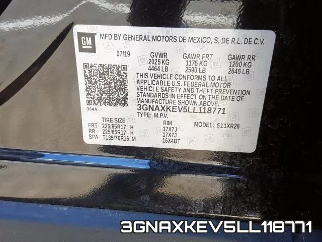 3GNAXKEV5LL118771 фото 2