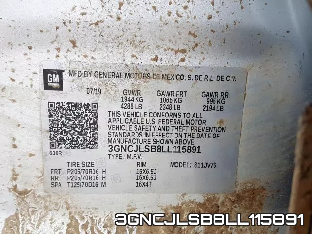 3GNCJLSB8LL115891 фото 2