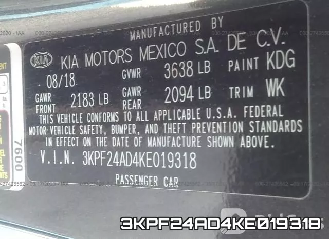 3KPF24AD4KE019318 фото 10