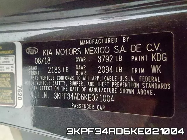 3KPF34AD6KE021004 фото 2