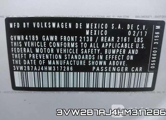 3VW2B7AJ4HM317286 фото 10