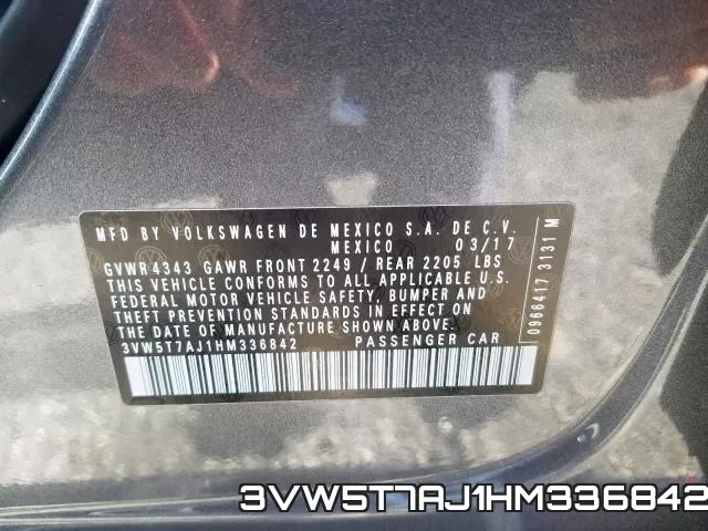 3VW5T7AJ1HM336842 фото 2