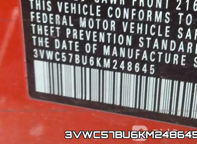 3VWC57BU6KM248645 фото 10