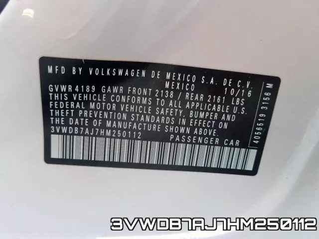 3VWDB7AJ7HM250112 фото 2