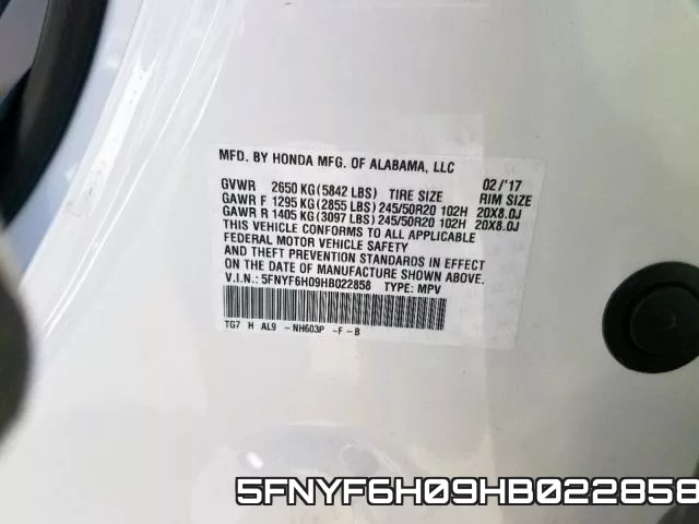 5FNYF6H09HB022858 фото 2