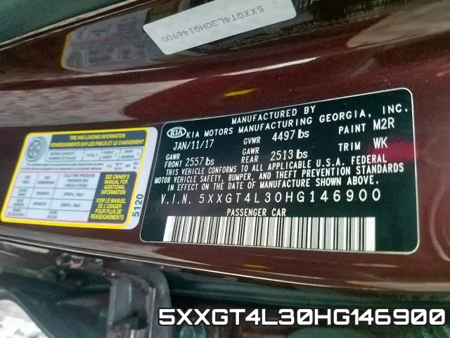 5XXGT4L30HG146900 фото 2