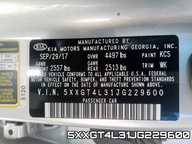 5XXGT4L31JG229600 фото 2