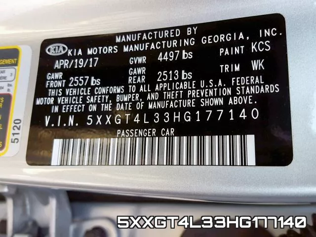 5XXGT4L33HG177140 фото 2