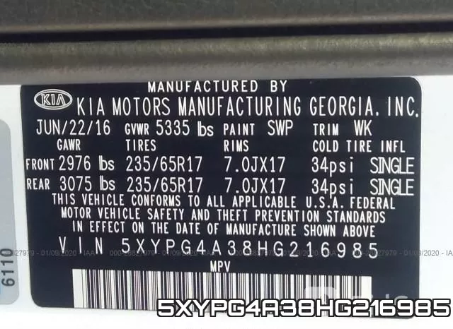 5XYPG4A38HG216985 фото 10