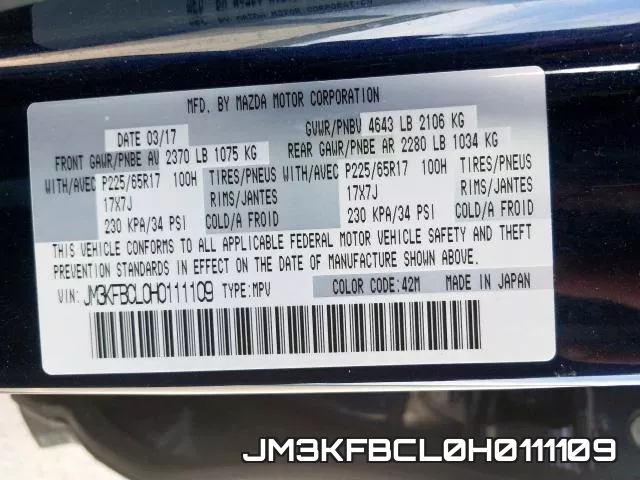 JM3KFBCL0H0111109 фото 2