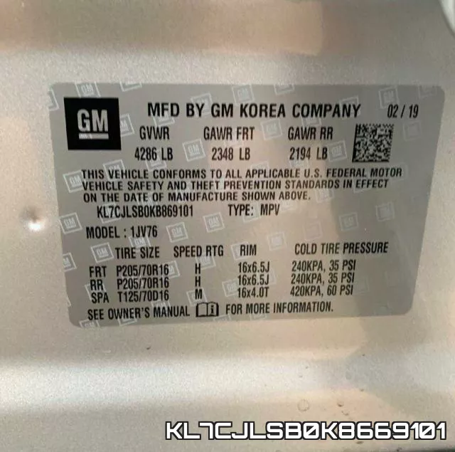 KL7CJLSB0K8669101 фото 2