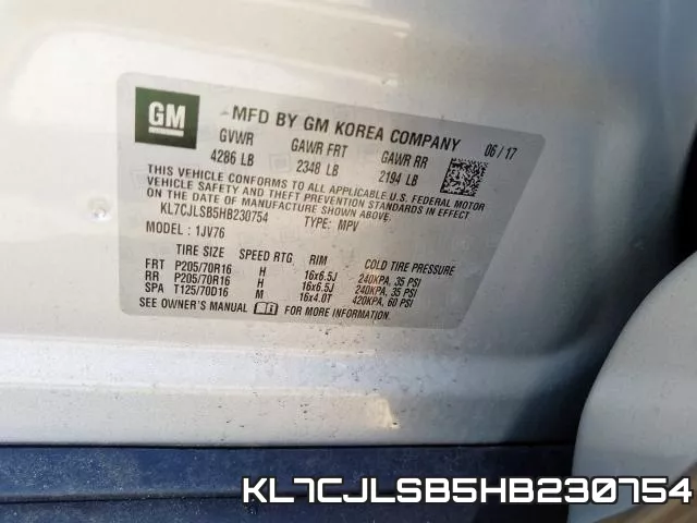 KL7CJLSB5HB230754 фото 2