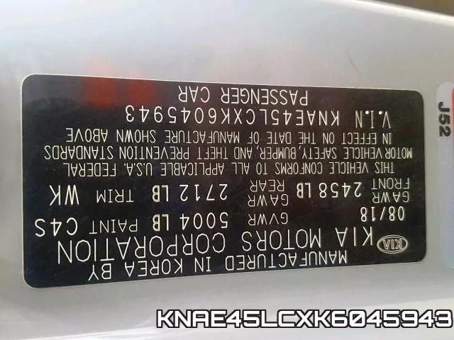 KNAE45LCXK6045943 фото 2