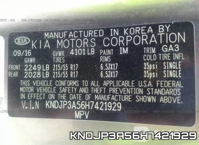 KNDJP3A56H7421929 фото 10