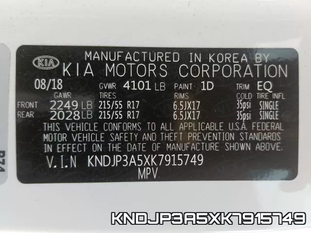 KNDJP3A5XK7915749 фото 2