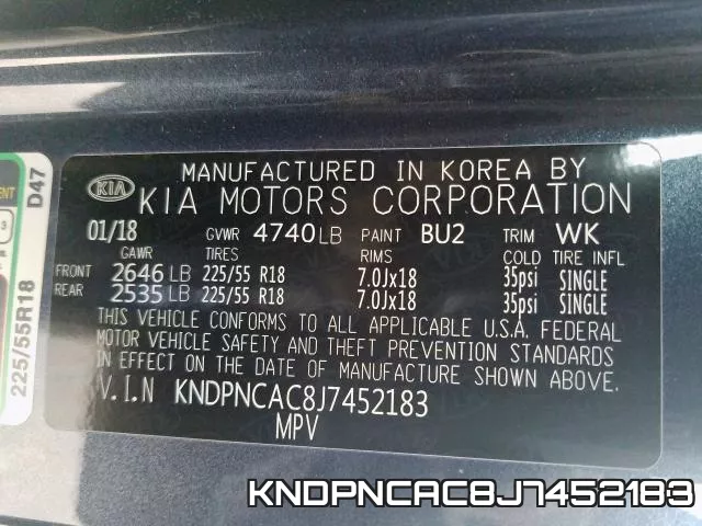 KNDPNCAC8J7452183 фото 2