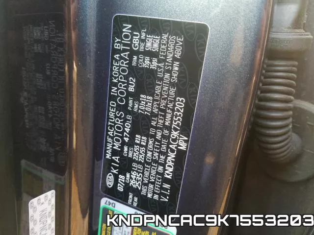 KNDPNCAC9K7553203 фото 2