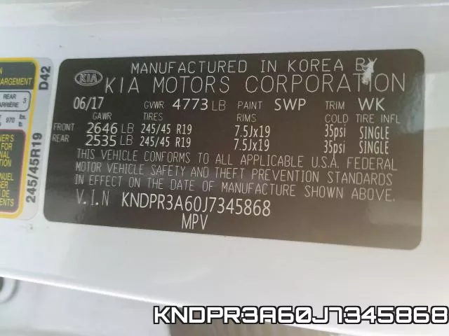 KNDPR3A60J7345868 фото 2