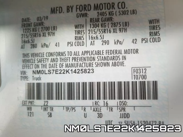 NM0LS7E22K1425823 фото 2