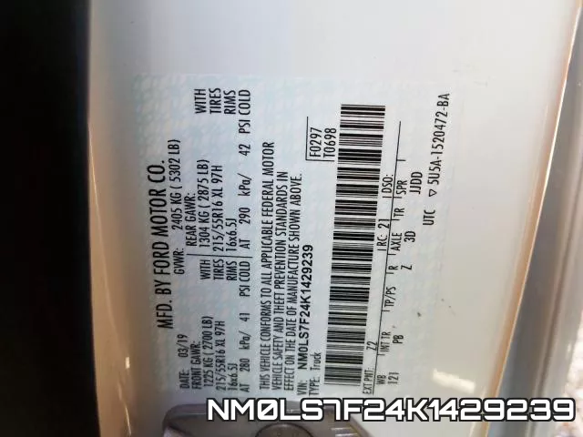 NM0LS7F24K1429239 фото 2