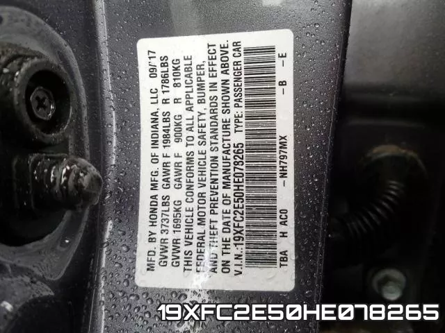 19XFC2E50HE078265 фото 2