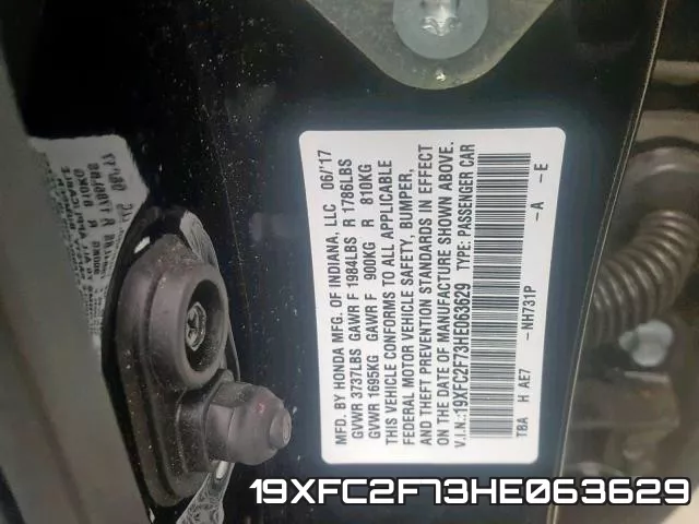 19XFC2F73HE063629 фото 2