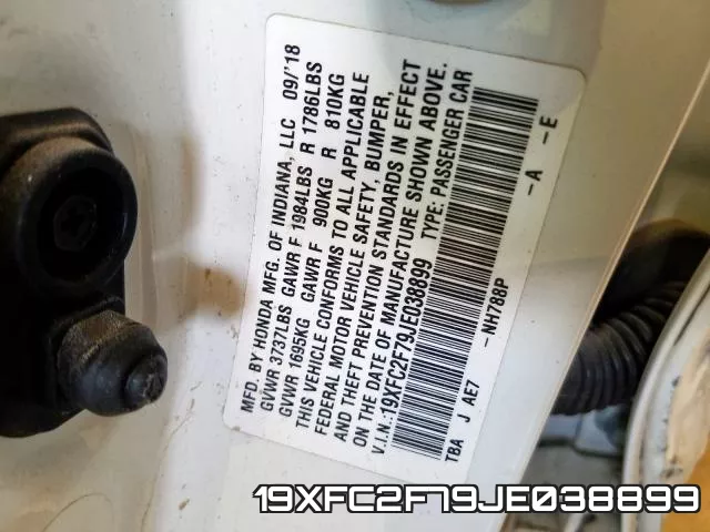 19XFC2F79JE038899 фото 2