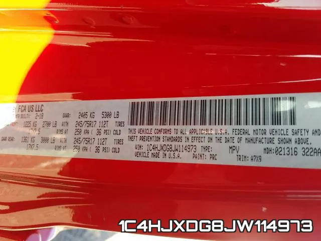 1C4HJXDG8JW114973 фото 2