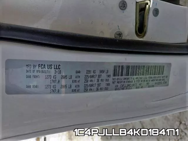 1C4PJLLB4KD184171 фото 2