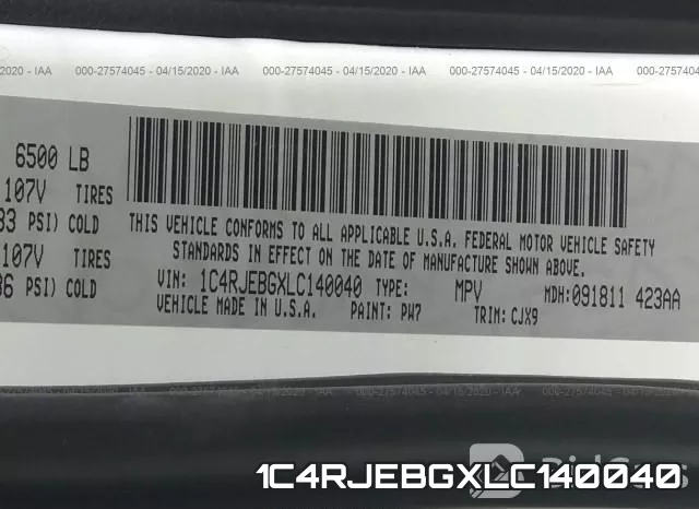 1C4RJEBGXLC140040 фото 10