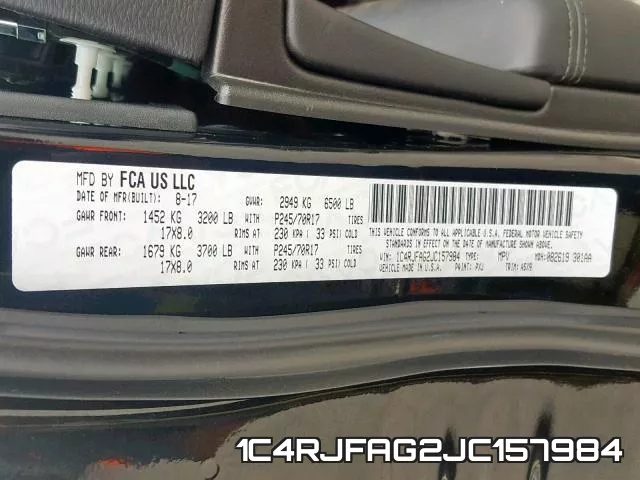 1C4RJFAG2JC157984 фото 2