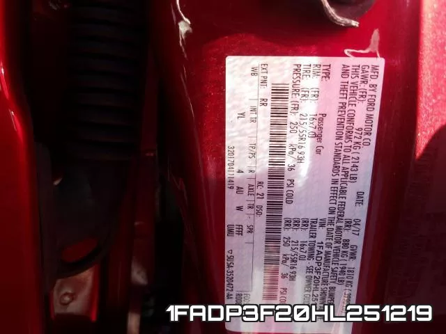 1FADP3F20HL251219 фото 2