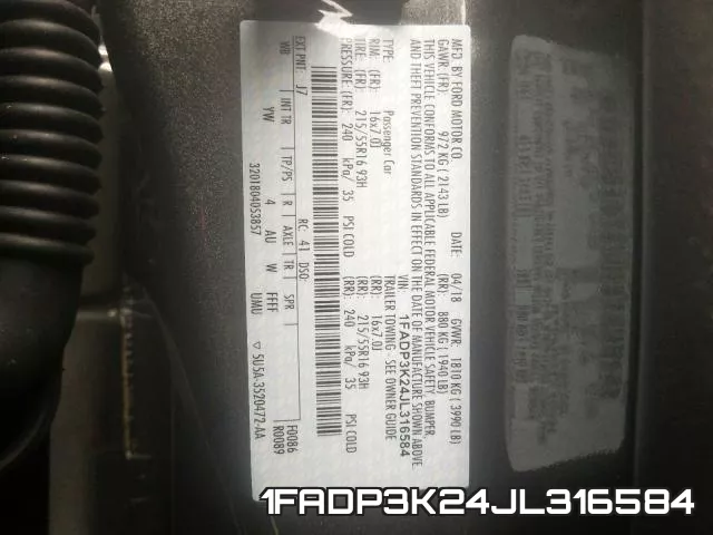 1FADP3K24JL316584 фото 2
