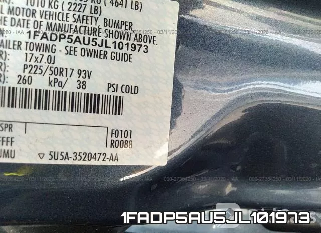 1FADP5AU5JL101973 фото 10