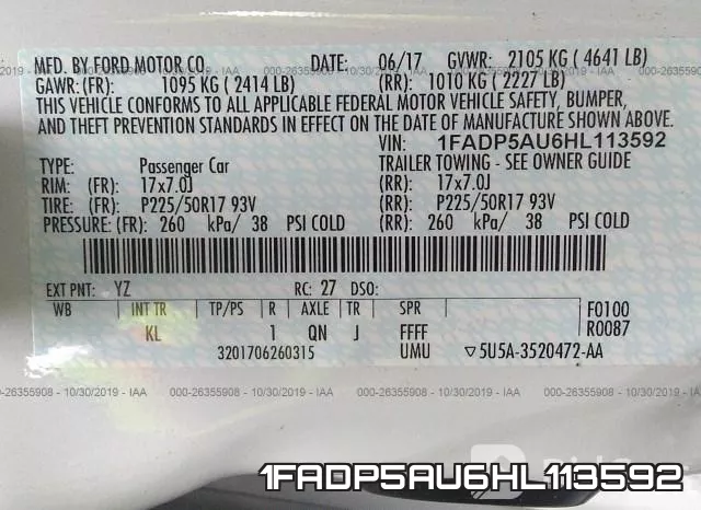 1FADP5AU6HL113592 фото 10