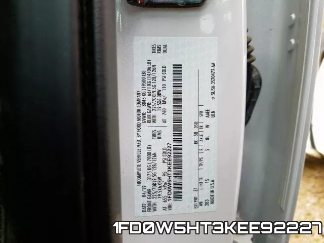 1FD0W5HT3KEE92227 фото 2