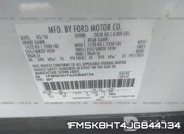 1FM5K8HT4JGB44734 фото 10