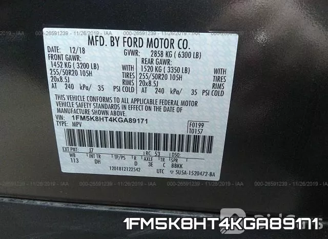1FM5K8HT4KGA89171 фото 10