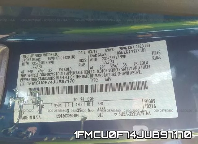 1FMCU0F74JUB97170 фото 10