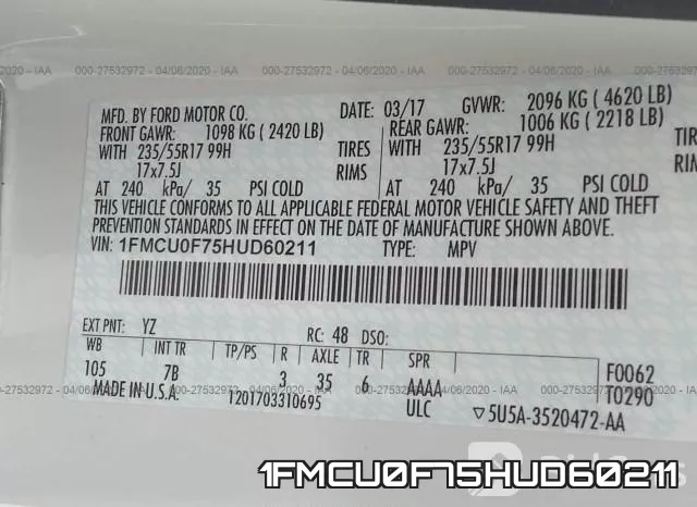 1FMCU0F75HUD60211 фото 10