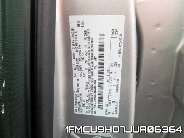 1FMCU9HD7JUA06364 фото 2