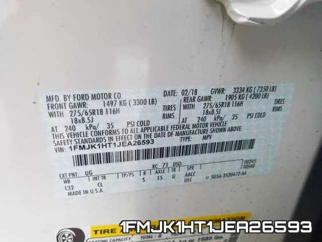 1FMJK1HT1JEA26593 фото 2