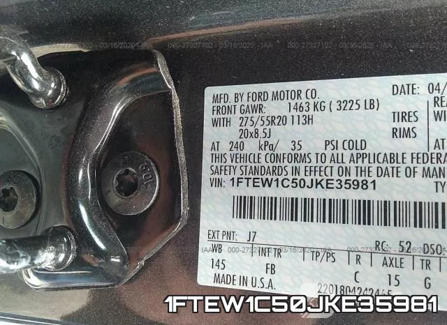 1FTEW1C50JKE35981 фото 10