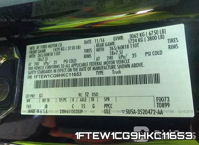 1FTEW1CG9HKC11653 фото 10