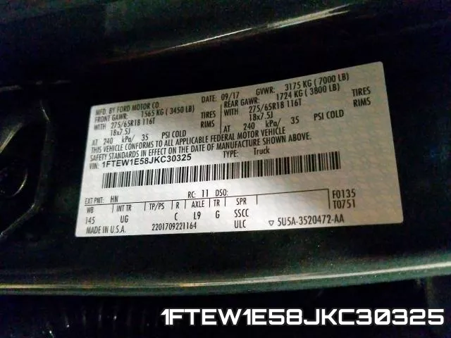 1FTEW1E58JKC30325 фото 2