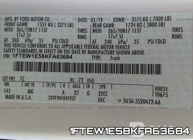 1FTEW1E58KFA63684 фото 10
